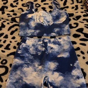 Blue and White Tie-Dye Sports Set
